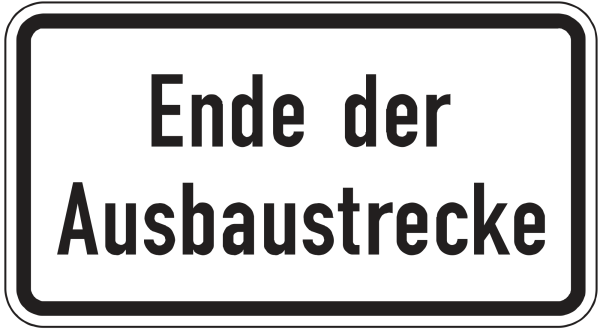 Ende der Ausbaustrecke