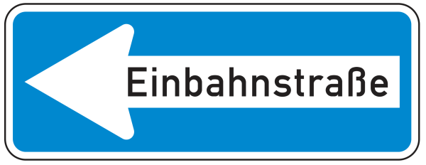 Einbahnstraße linksweisend