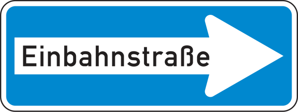 Einbahnstraße rechtsweisend