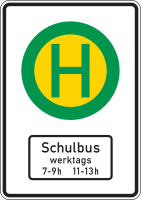 Verkehrszeichen 224-51 „Schulbushaltestelle“,...