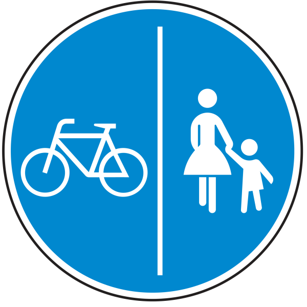 Getrennter Rad- und Gehweg, Radweg links