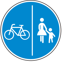 Getrennter Rad- und Gehweg, Radweg links