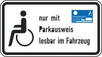 Nur mit Parkausweis lesbar im Fahrzeug