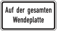 Auf der gesamten Wendeplatte