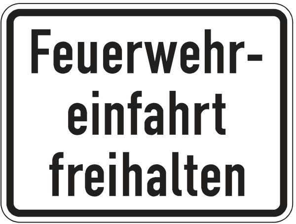 Feuerwehreinfahrt freihalten