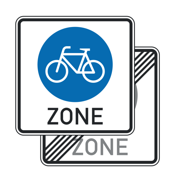 Fahrradzone doppelseitig
