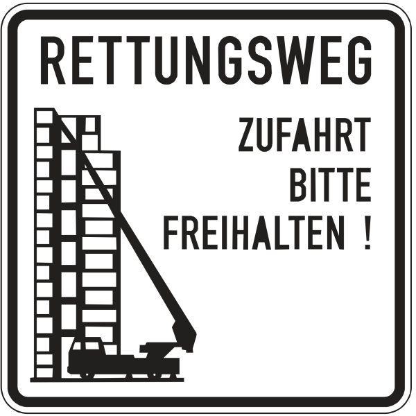 RETTUNGSWEG Zufahrt bitte freihalten!