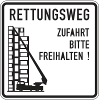 RETTUNGSWEG Zufahrt bitte freihalten!