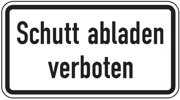 Schutt abladen verboten