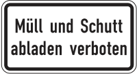 Müll und Schutt abladen verboten
