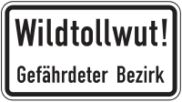Wildtollwut! Gefährdeter Bezirk