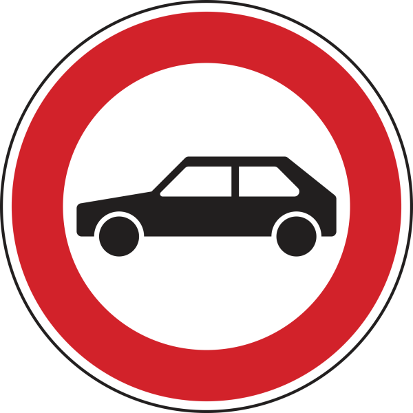 Verbot für Personenkraftwagen