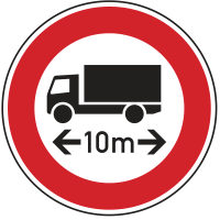 Verkehrszeichen 266 „Tatsächliche Länge...