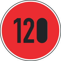 Geschwindigkeitsschild Verkehrszeichen 274-120...