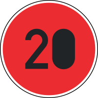 Geschwindigkeitsschild Verkehrszeichen 274-20...