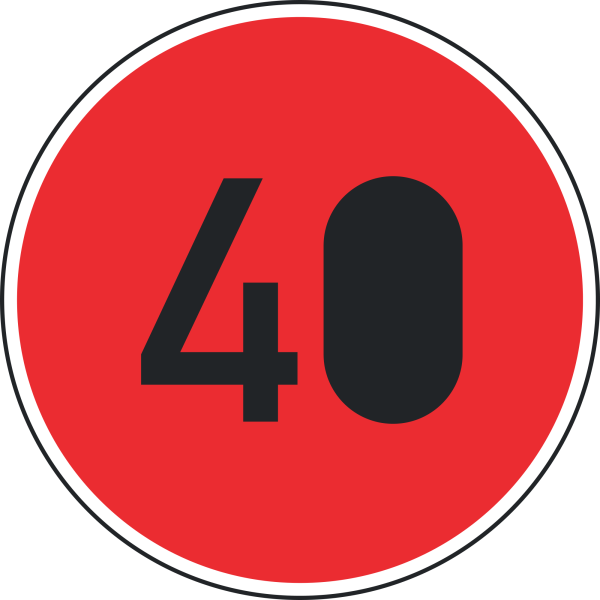 Zulässige Höchstgeschwindigkeit "40"