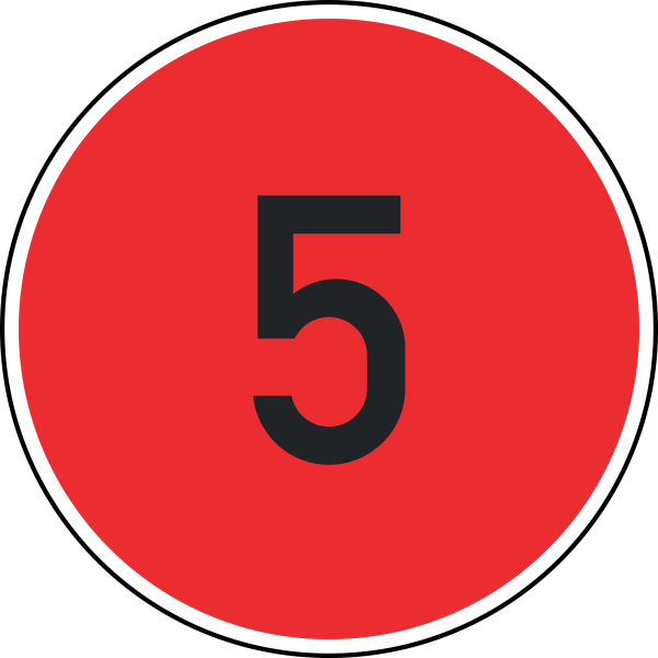 Zulässige Höchstgeschwindigkeit "5"