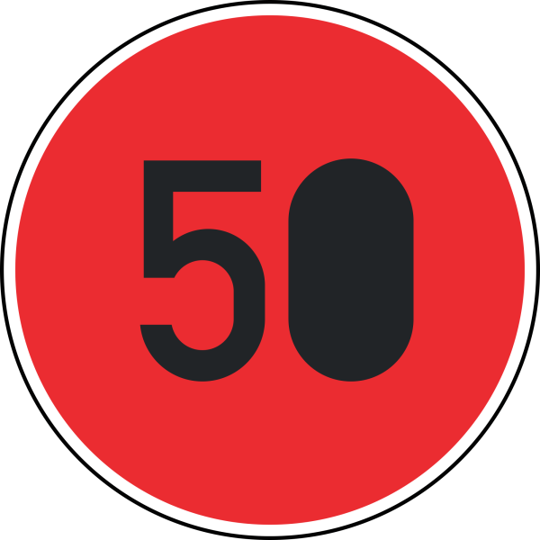 Zulässige Höchstgeschwindigkeit "50"