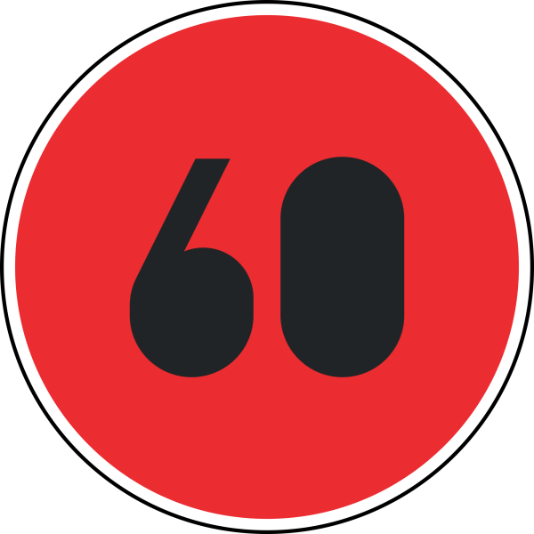 Zulässige Höchstgeschwindigkeit "60"