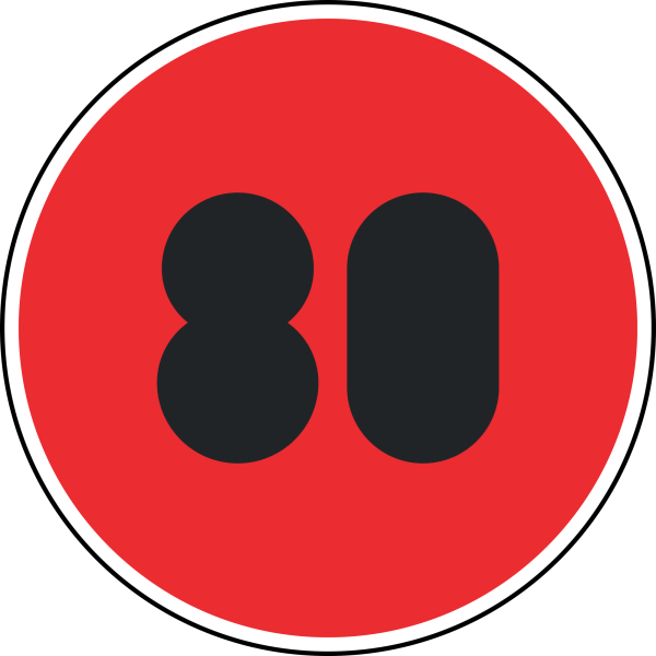 Zulässige Höchstgeschwindigkeit "80"