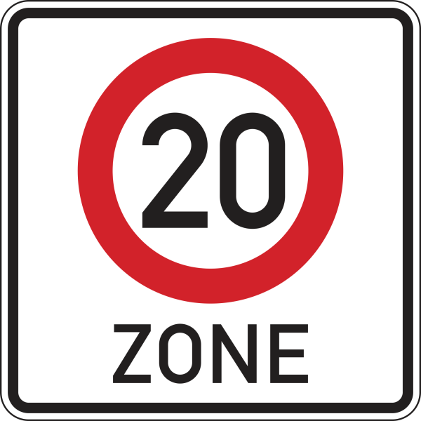 Beginn einer Tempo 20-Zone