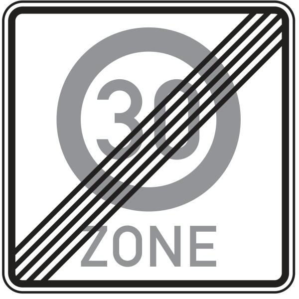 Ende einer Tempo 30-Zone
