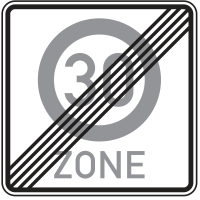 Ende einer Tempo 30-Zone