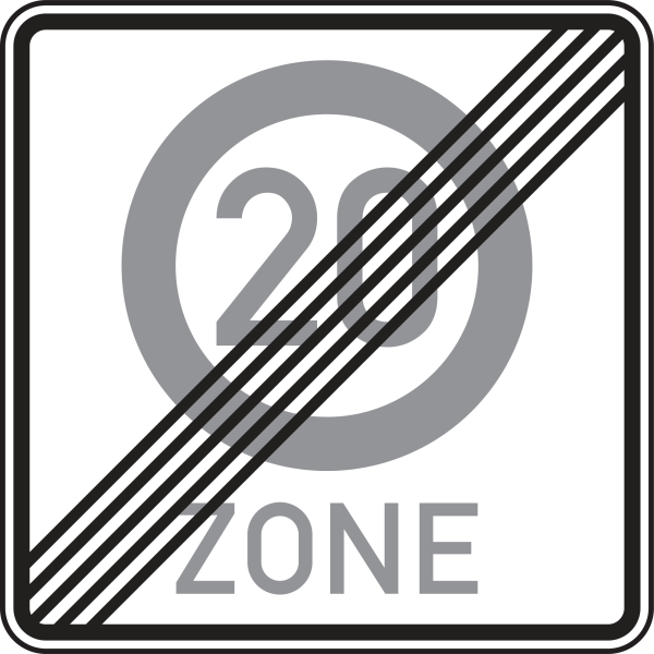 Ende einer Tempo 20-Zone