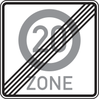 Ende einer Tempo 20-Zone