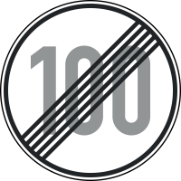 Verkehrszeichen 278-100 „Ende der zulässigen...