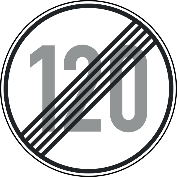 Ende der zulässigen Höchstgeschwindigkeit "120"
