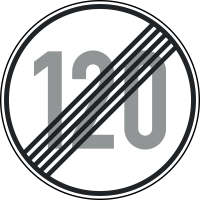 Verkehrszeichen 278-120 „Ende der zulässigen...