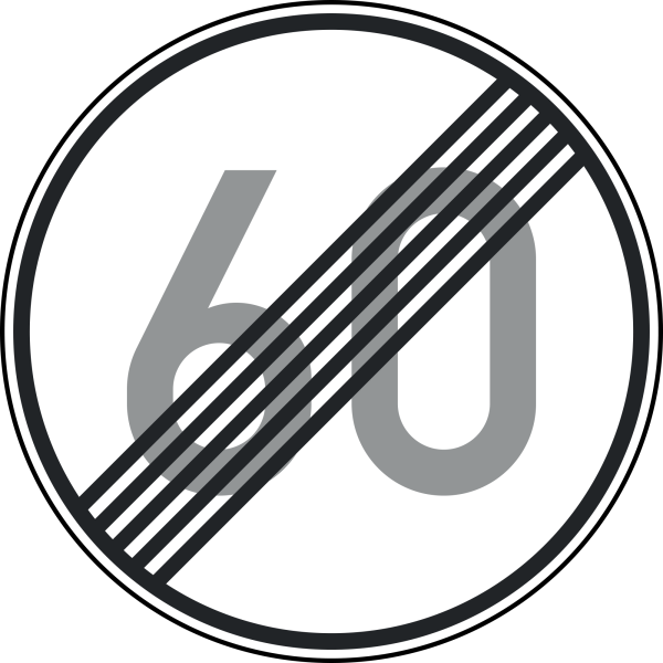 Ende der zulässigen Höchstgeschwindigkeit "60"
