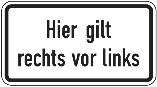 Hier gilt rechts vor links