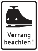 Schienenbahn Vorrang beachten!