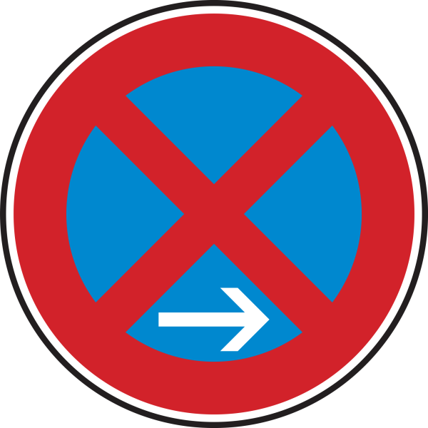 Absolutes Haltverbot Ende, Aufstellung rechts