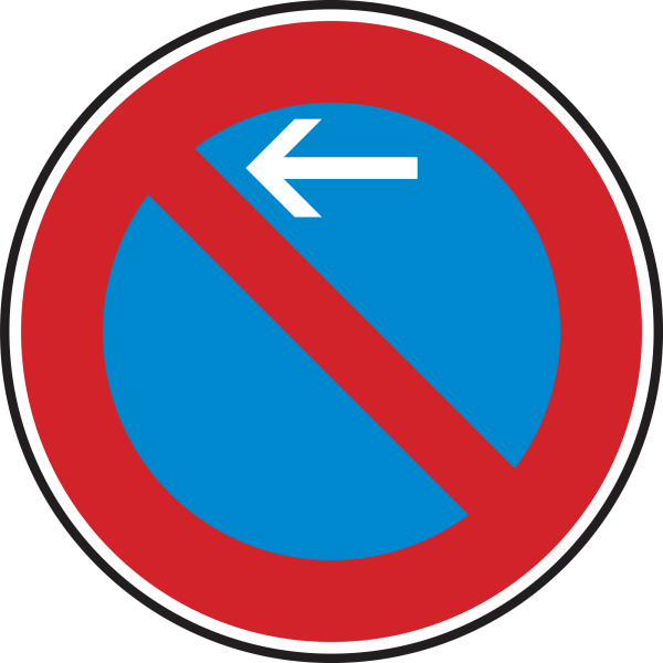 Eingeschränktes Haltverbot Anfang, Aufstellung rechts