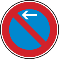 Eingeschränktes Haltverbot Anfang, Aufstellung rechts
