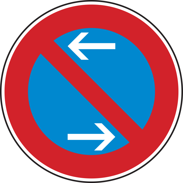 Eingeschränktes Haltverbot Mitte, Aufstellung rechts