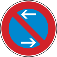Eingeschränktes Haltverbot Mitte, Aufstellung rechts
