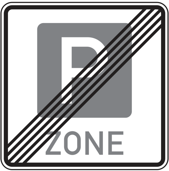 Ende einer Parkraumbewirtschaftungszone