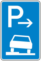 Parken auf Gehwegen halb in Fahrtrichtung links Anfang
