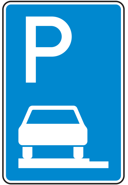 Parken auf Gehwegen ganz in Fahrtrichtung links