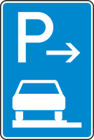 Parken auf Gehwegen ganz in Fahrtrichtung links Anfang