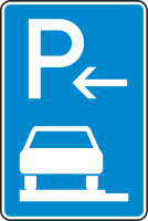 Parken auf Gehwegen ganz in Fahrtrichtung links Ende