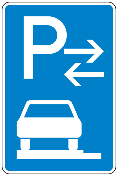 Parken auf Gehwegen ganz in Fahrtrichtung links Mitte