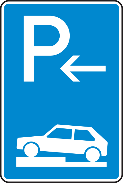 Parken auf Gehwegen halb quer zur Fahrtrichtung links Ende