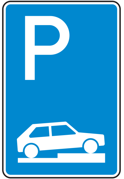 Parken auf Gehwegen halb quer zur Fahrtrichtun rechts