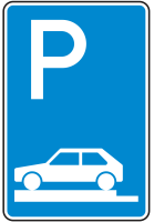Parken auf Gehwegen ganz quer zur Fahrtrichtung links