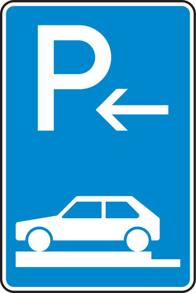 Parken auf Gehwegen ganz quer zur Fahrtrichtung links Ende